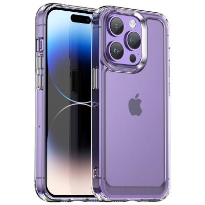 China Shockproof Transparent Hard Clear Acrylic Cell Phone Cases For iPhone 14 coversPopular Purple Plus Max 14pro Case Phone for sale