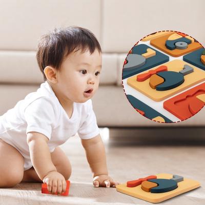 China Soft Toy Training Toys Kids Cartoon 3D Wooden Animal Jigsaw Puzzles for kids for sale