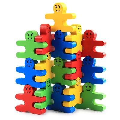 China DIY TOY Cartoon Balanced Little Man Music Block Early Childhood Education Folding Creative Wooden Toys for sale