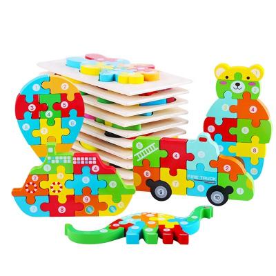 China Cartoon Toy Wooden 3D Puzzle Puzzle Toys for Early Childhood Education for sale