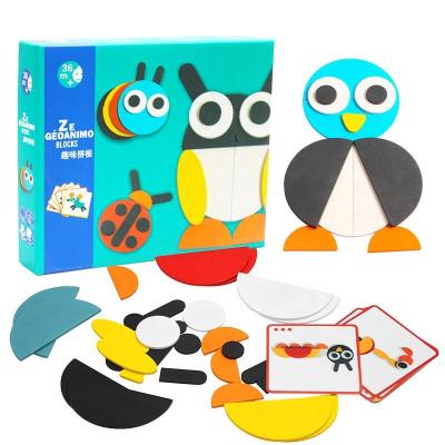 China DIY TOY Montessori DIY Fun Jigsaw Puzzle Children's Cartoon 3D Building Block Smart Building Block Toys Early Years Board Creative Education for sale