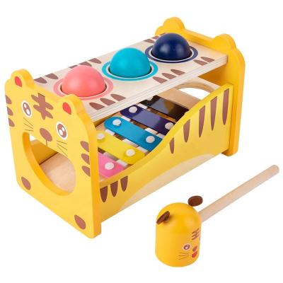 China Children's Learing Toys Puzzle Toy Cartoon Tiger Knocking Qin New Children's Playing Table 2-in-1 Puzzle Parent-child Toy for sale