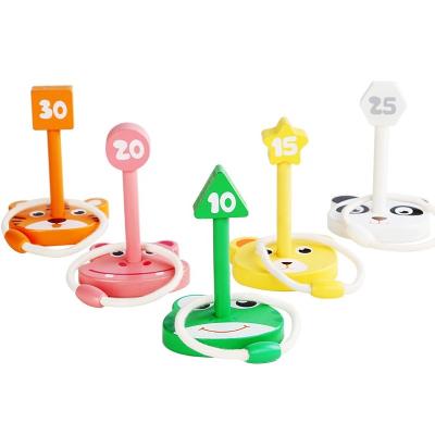 China Children's Hands-on Game Children's Practical Wooden Puzzle Circle Game Cartoon Animal Throwing Game for sale