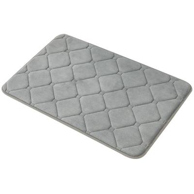 China Viable Wholesale Inventory Microfiber Memory Soft Anti-Slip Foam Mat Thick Embossed Door Mat For Kids for sale