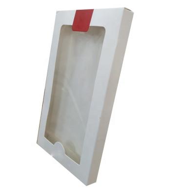 China Recyclable Custom White Paper Gift Packaging Box With Clear PVC Window for sale