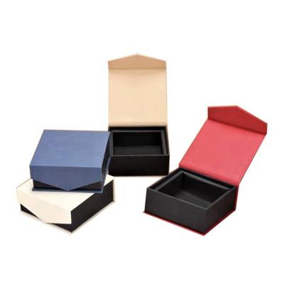 China Recyclable Custom Blue Color Magnetic Closure Paper Packaging Open Gift Box for sale