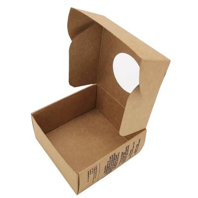 China Recycled Materials Kraft Paper Mailer Box Custom Paper Box With Window for sale