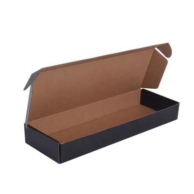 China Recycled Materials Matte Corrugated Paper Black Packaigng Shipping Wig Storage Box for sale