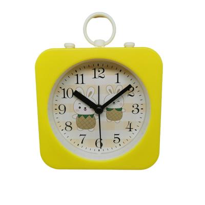 China Amazon Best Selling Plastic Table Desk Plastic Square Clock With Handle For Kid for sale