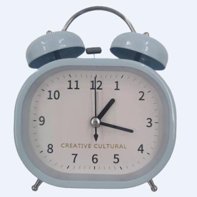 China Metal Two Bell Rings Square Shape Table Desk Alarm Clock for sale