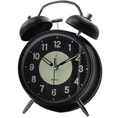 China LUMINOVA Quartz Analog Twin Bell Quiet Non-ticking Alarm Clock With Back Light For Bedroom 3inch 4inch for sale