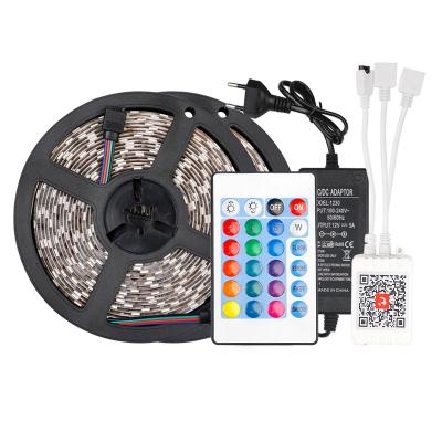 China 10m Residential SMD 5050 RGB LED Flexible Strip Light With Tuya Wifi Controller Outdoor Waterproof LED Strip Lights for sale