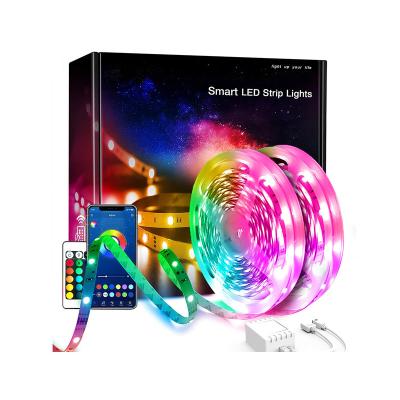 China APP Control 12V 65.6ft 5050 RGB APP Control Music Timing IP65 Low Price Indoor LED Strip Light for sale