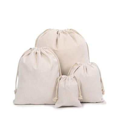 China Eco-Friendly Reusable MorSun Premium Quality Natural Cotton Muslin Bags With Double Drawstring for sale