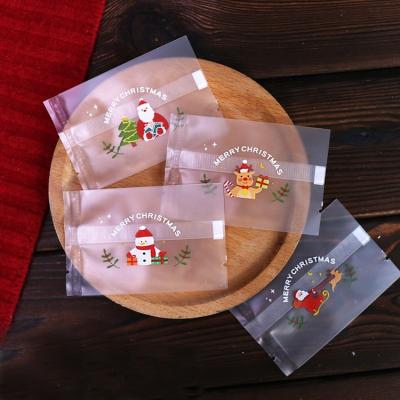 China Christmas Hot Seal 100pcs Gookie Disposable Nougat Pastry Candy Bags Plastic Gift Wrapping Decoration Supplies For Christmas for sale