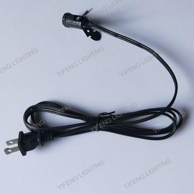 China Colored Screw US/CE/VDE E27 Fabric Cord Connector Lamp Holder Textile Power Cord for sale