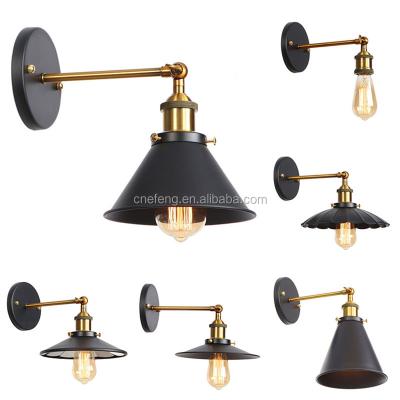 China Single Iron / Retro Aluminum Wall Bedroom Balcony Sconces Hat Iron Lamp for sale