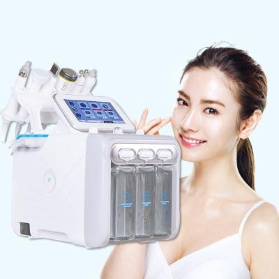 China Factory Direct Sale H2O2 Oxygen Water Exfoliators Aqua Peeling Dermabrasion Facial Hydraulic Machine 6 in 1 Small Bubble Hydrogen Facial Machine for sale