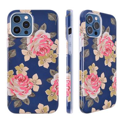 China Wholesale Luxury Floral Customized Printed Pc+tpu Phone Case For iPhone 13 12 12 Pro Max for sale