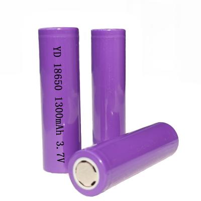 China 3.7V 1300mAh 18650 Rechargeable Lithium Ion Battery for sale