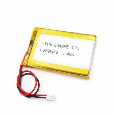 China UN38.3 CC CV PL654065 3.7V 2000mAh Lithium Ion Battery Pack for sale