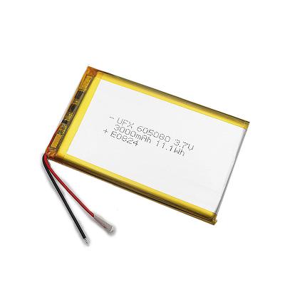 China Polymeerbatterij PL605080 3000mAh 3,7 V-Lithium Ion Polymer Battery Te koop