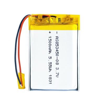 China 1500mAh 3.7 V Li Polymer Battery PL853450 Overcharge Protection for sale