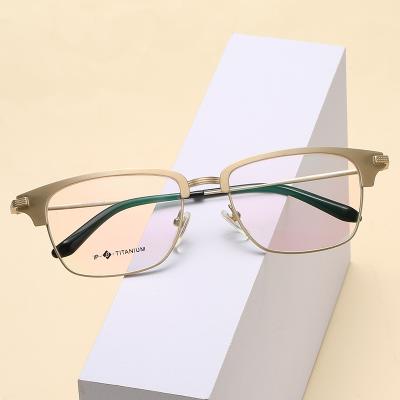 Κίνα Ready To Ship Low MOQ Square Gold Frames Optical Frames Glasses Frames Optical Titanium Glasses προς πώληση