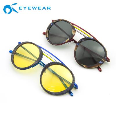 China Fashion Sunglasses Tops For Sale Italian Style CR39 Anti-Glare Glass New Polarized Acetate And Metal Sunglasses With Custom Logo à venda