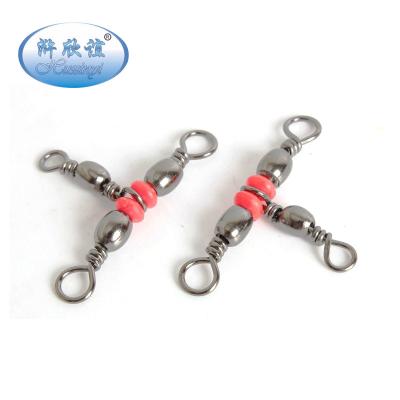 China Copper (Brass) In Stock Wholesale Triple Barrel Swivels Style C Carp Fishing Tackle Accessories For Fishinng for sale