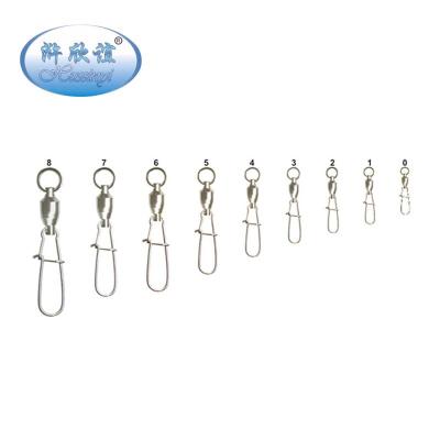 China Copper (Brass) +Stainless Steel In Stock Wholesale Ball Bearing Carp Fishing Tackle Swivel With Nice Snap Hook Connector for sale