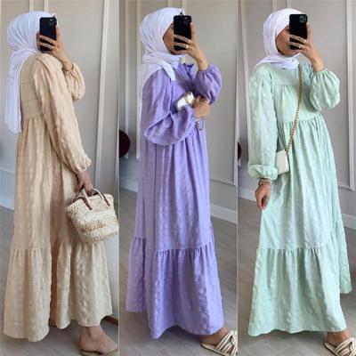 China Fashion Breathable Ladies Beautifully Plus Size Islamic Clothing Floral Print Muslim Dress For Women for sale