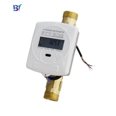 China DN15 DN20 High Accuracy Pipe Prepaid Ultrasonic Water Meter with Valve Control Te koop