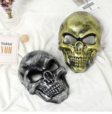 China Indoor Wholesale Funny Silver Skull Reusable Ghost Party Mask Halloween Gold Decoration Factory Main Mask for sale