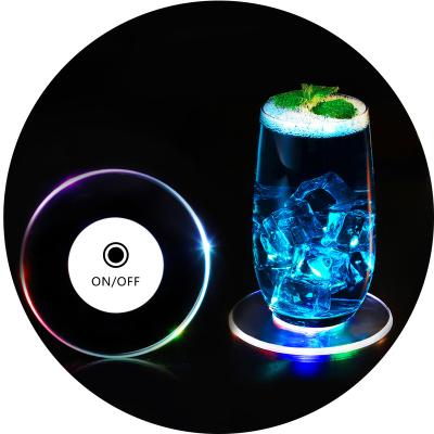 China Indoor Decoration Factory Sales Led Luminous Glowing Coaster Bar Cup Pad Led Light Decorative Party for sale