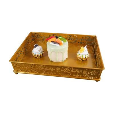 China Modern Eid Geometry Party Decoration Hot Iron Tray Eid Mubarak Serving Tray Process Dishes for sale