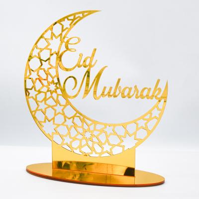 China New Modern Eid Table Decoration Clear Acrylic Desk Ornament For Mubarak Islamic Muslim Party Suppliers for sale