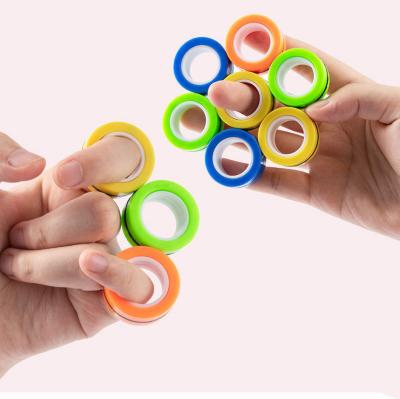 China New Decoration Decompression Busy Person Toy and Indoor Hobby Kids Stir Spinner Magnetic Ring Busty Person Toy Set for sale