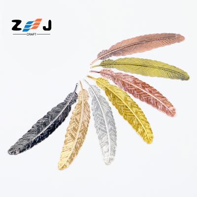 China Retro Leaf Accessories Metal Feather World Map Brass Plating Book Markers For Party Favors Wedding Gifts for sale