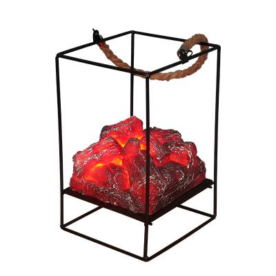 China New Modern Charcoal Flame Room Decoration Iron Led Light Home Decor Led Light Modern Lamp for sale