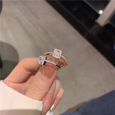 China Hot Romantic Adjustable Couples Ring Moissanite Gold 18k Diamond Wedding Ring Engagement Jewelry Anillos for sale