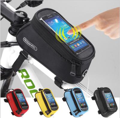 China Easily touch your smartphone while riding bicycle sight bag double pocket for cell phone recycling bag for sale