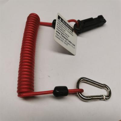 China Good Tension and Durability Adjustable Retractable Safety Coil Spring Plastic Coated Steel Lanyard for sale