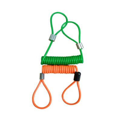 China Good Tension And Durability Double-Ring Safety Rope For Lock Clip Forged Thin Stretched Wire Rope for sale