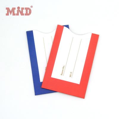 China Fashion Customized RFID Paper Hotel Key Card Sleeves Holder For Protection for sale