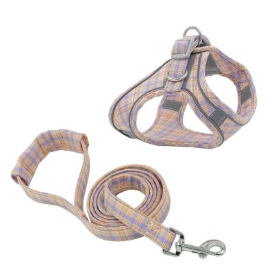 China Reflective Sublimation Logo Printed Dog Harness and Manufacturer Custom Fashion Adjustable Pet Heat Transfer Leash Set for sale