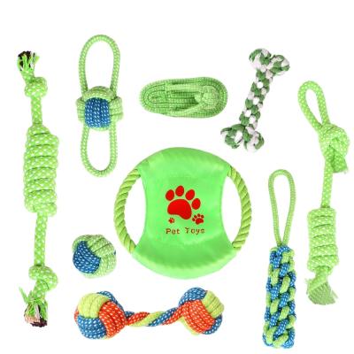 China Amazon Best Seller Pet Toy Set Grinding Teeth Braided Cotton Viable Dental Cleaning Rope Chewing Dog Toys 13/9/7 Pack for sale