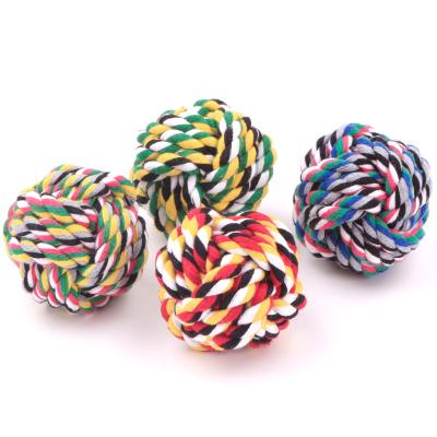 China Durable High Quality Bite Resistant Teeth Cleaning Pet Cotton Rope Toy Dog Chew Ball For Toy for sale