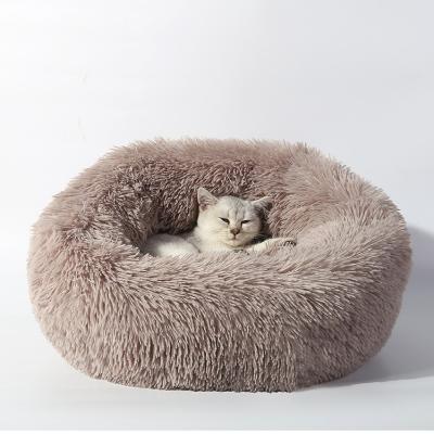 China Amazon Autumn Winter Plush Round Pet Travel Bed Hot Selling Hot Dog Cat Mat for sale