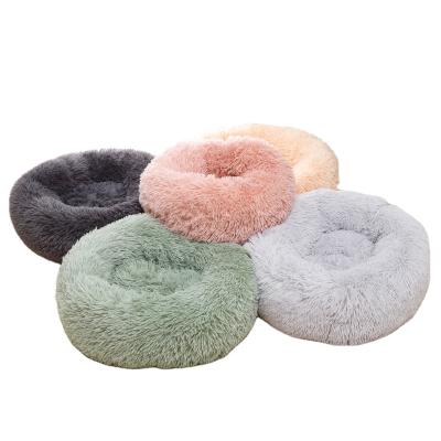 China Travel Amazon's Best-Selling Fleece Donut Fluffy Donut Cat Pet Dog Bed for sale